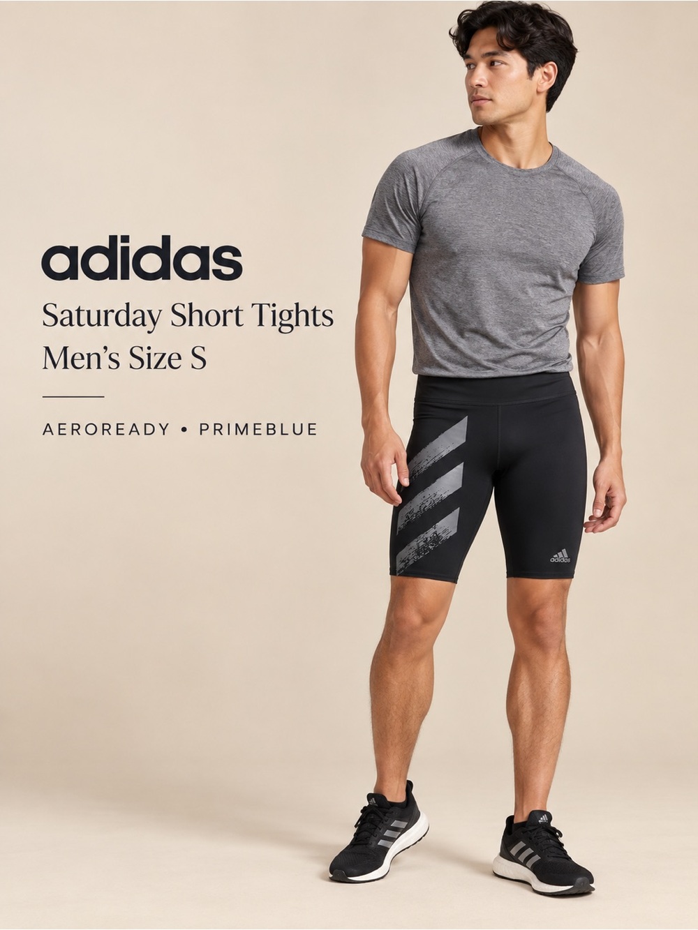 Adidas Saturday Adizero AEROREADY Running Short Tights Black Men’s S